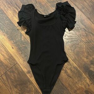 Zara Ruffed Sleeve Body Suit